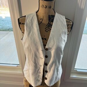 J. Crew Ivory Button-Up Vest